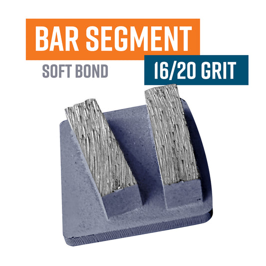 BAR Segment Grey 16/20 Grit Knock On Diamond Grinding Shoe to suit Schwamborn (Soft Bond)