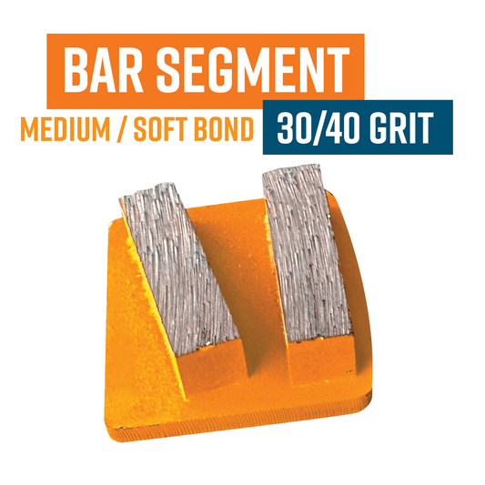 BAR Segment Orange 30/40 Grit Knock On Diamond Grinding Shoe to suit Schwamborn (Soft Bond)
