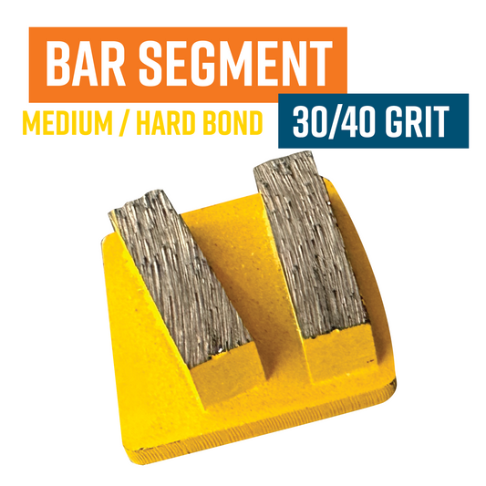 BAR Segment Yellow 30/40 Grit Knock On Diamond Shoe to suit Schwamborn (Medium Bond)