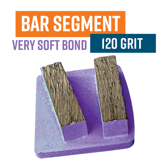 BAR Segment Purple 120 Grit Knock On Diamond Grinding Shoe to suit Schwamborn (Very Soft Bond)