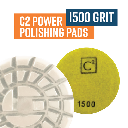 C2 Power Polish / Power Trowel Diamonds 1500 Grit Resin Pad Yellow