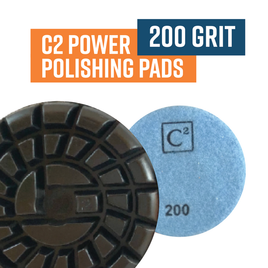 C2 Power Polish / Power Trowel Diamonds 200 Grit Resin Pad Blue