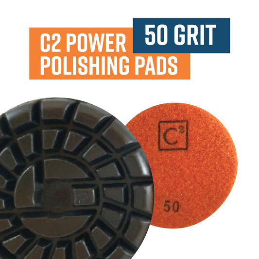 C2 Power Polish / Power Trowel Diamonds 50 Grit Resin Pad Orange