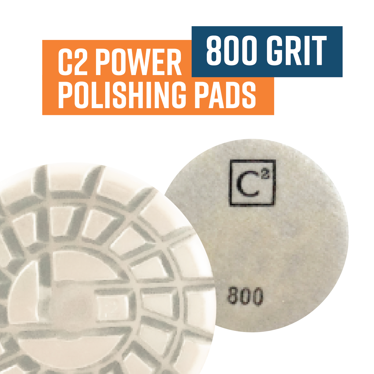 C2 Power Polish / Power Trowel Diamonds 800 Grit Resin Pad White(Disco ...