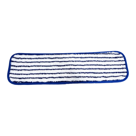 C2 600mm (24'') Microfibre Striped Pad - White with Blue Stripes