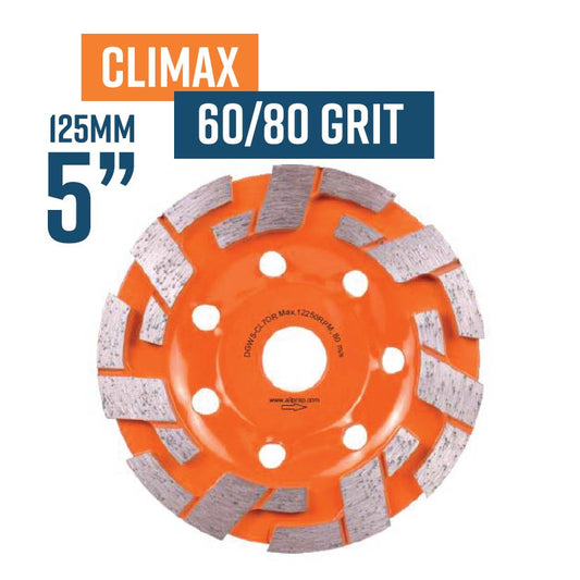 Climax 125mm (5") (30/40 Grit Medium Bond) Diamond Grinding Cup Wheel