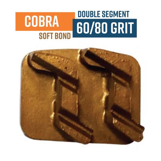 Cobra Double Gold 60/80 Grit Knock On Diamond Grinding Shoe to suit Schwamborn (Soft Bond)  (Discontinued item, available while stock lasts - no returns accepted)