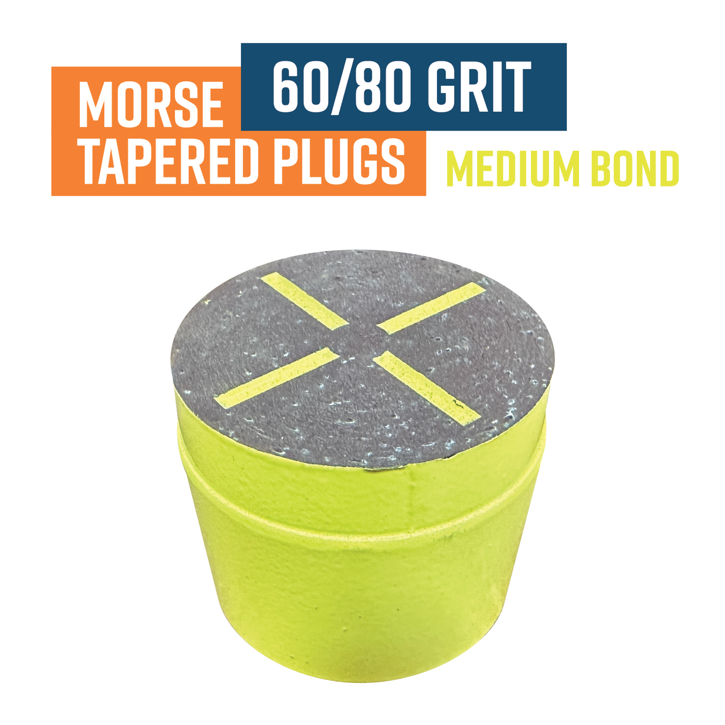 Standard 60/80 Grit, MEDIUM Bond 50mm Morse Tapered Diamond Grinding Plug