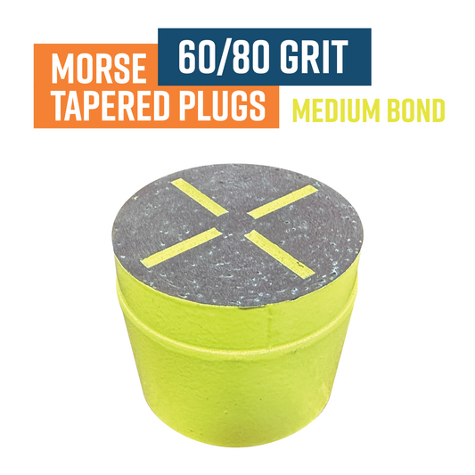 Morse Tapered 50mm Diamond grinding plug, 60/80 Grit, Medium Bond