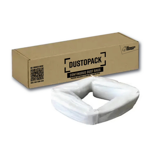 Dustopac Continuous Dust Bags. Includes 4x 20m Bags and Zipties.