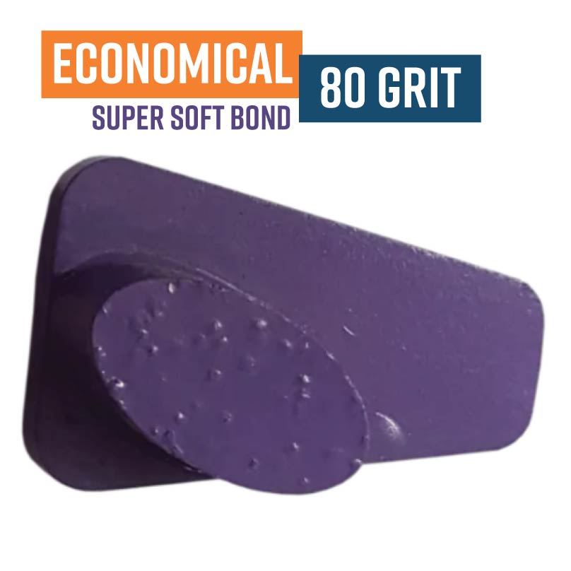 Economical Purple 80 Grit Knock On Diamond Grinding Shoe to suit Schwamborn 2VSK80E (Super Soft Bond)