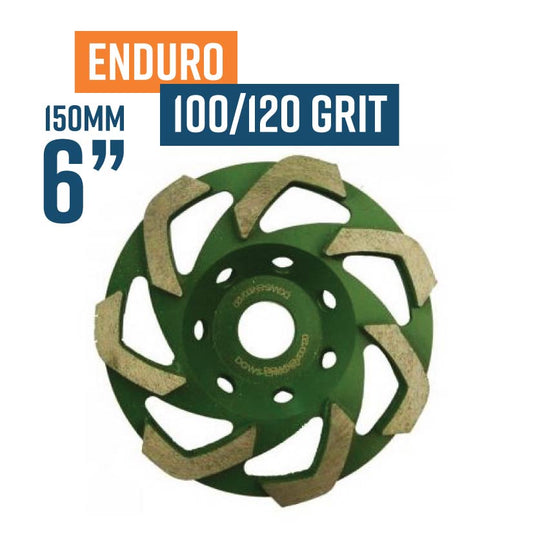 Enduro 150mm (6'') 100/120 Grit Soft Bond Diamond Cup Wheel