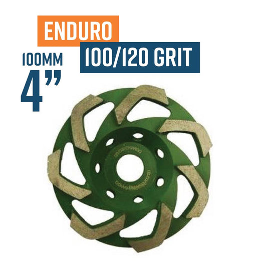 Enduro 100mm (4'') (100/120 Grit Soft Bond) Diamond Cup Wheel