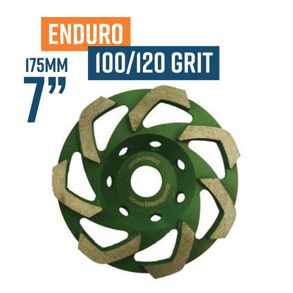 Enduro 175mm (7'') 100/120 Grit Soft Bond  Diamond Grinding Wheel