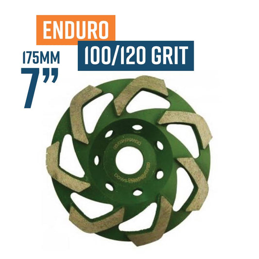 Enduro 175mm (7'') 100/120 Grit Soft Bond  Diamond Grinding Wheel