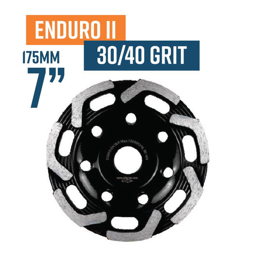 Enduro II 175mm (7")  30/40 Grit Hard Bond Diamond Grinding Wheel