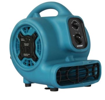 1/4HP Mini Air Mover/ Dryer/ Carpet Blower  Huge drying power, weighs just over 5kg, can be carried up and down stairs with ease, use for water damage around the home. Rated airflow 800CFM, 3Hour Timer, 4 position usage,  175W, 3 speed