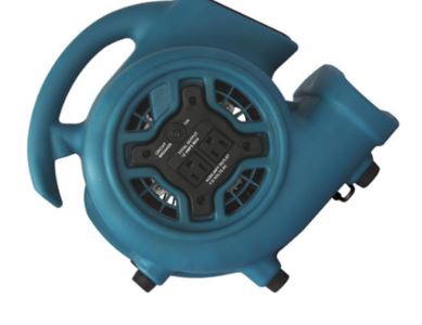 1/4HP Mini Air Mover/ Dryer/ Carpet Blower  Huge drying power, weighs just over 5kg, can be carried up and down stairs with ease, use for water damage around the home. Rated airflow 800CFM, 3Hour Timer, 4 position usage,  175W, 3 speed