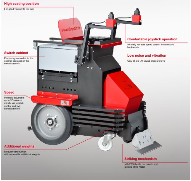 RO1.1 Roll Self Propelled Roll Floor Lifter RO-1.1 supplied complete with blades and tool bag kit