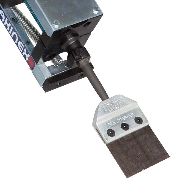Tile Smasher / Floor Skimmer Head Combo complete with 150mm Blade & Shank. 30mm-Hex Tapered Adaptor.