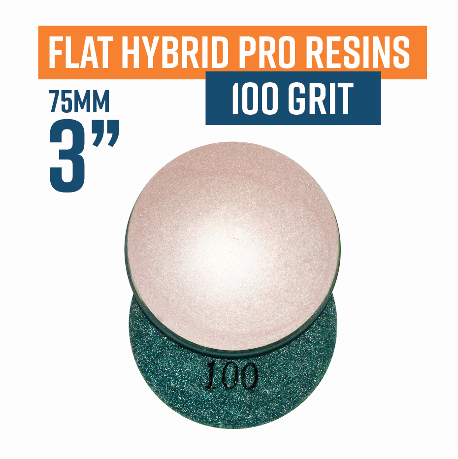 75mm Flat Hybrid Pro Resins for Grouting 100 grit.  Terrazzo/Overlay D