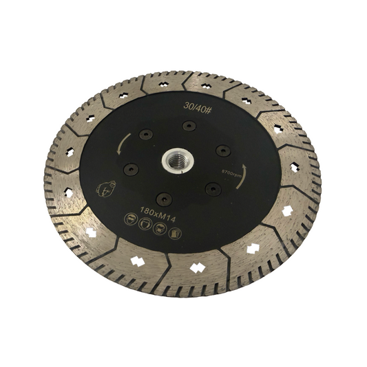 Flush Cut Blade 175mm (7") for Duplex Cutting and Grinding 30/40 grit with M14 thread for easy connection. 2.8mm thick with 22.23mm bore