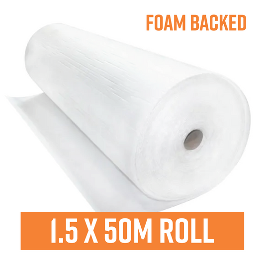 Foam Backed Polyweave Protection Cover Roll - 1.5m X 50m Roll - Three Layered