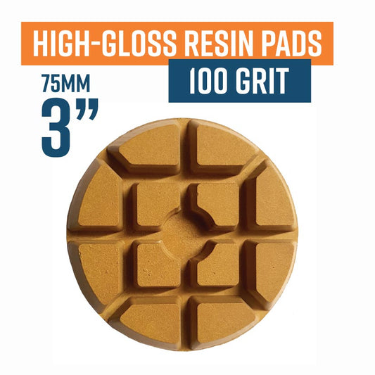 75mm High GLOSS Resin Bond Diamond Polishing Pad 100 grit