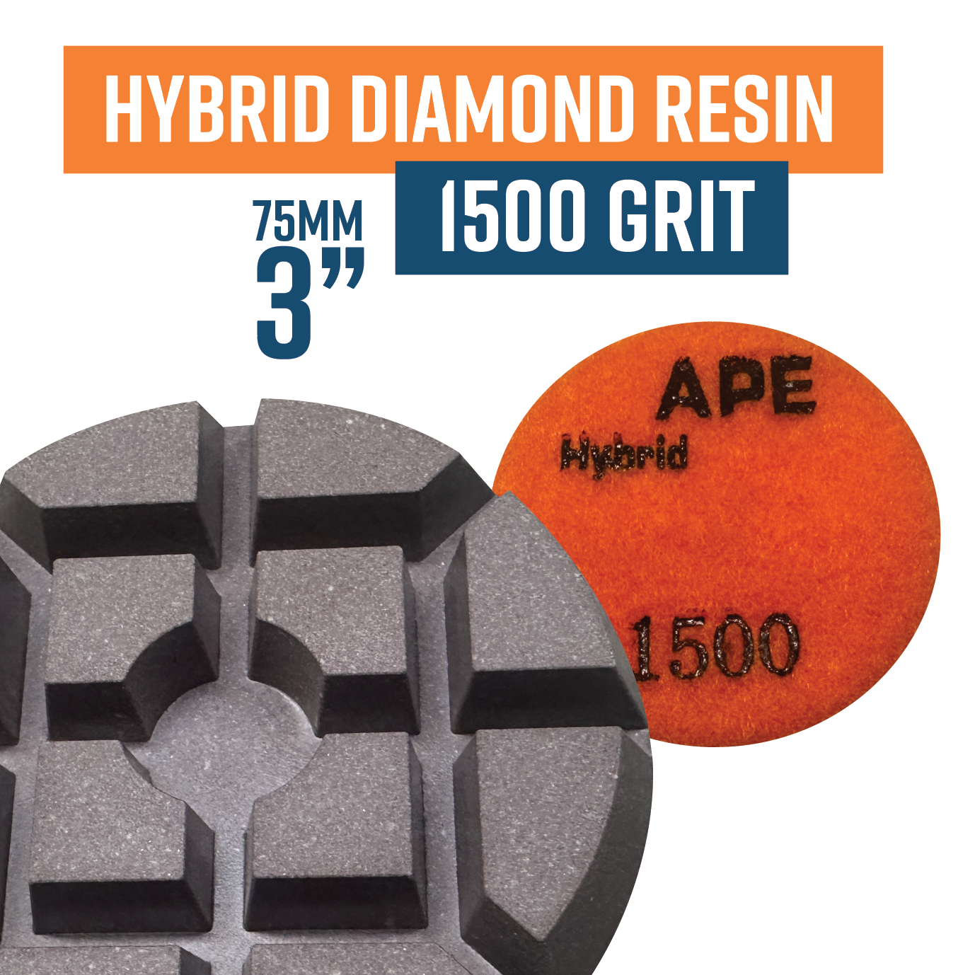 75mm HYBRID Diamond Polishing Pad 1500 grit