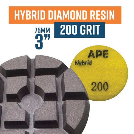 75mm HYBRID Diamond Polishing Pad 200 grit