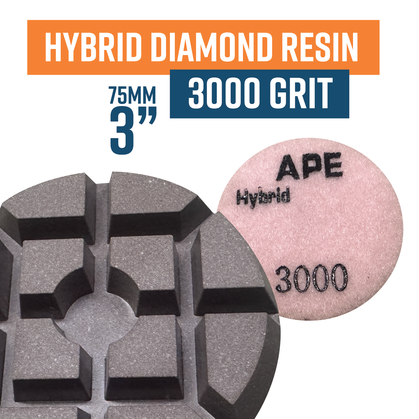 75mm HYBRID Diamond Polishing Pad 3000 grit