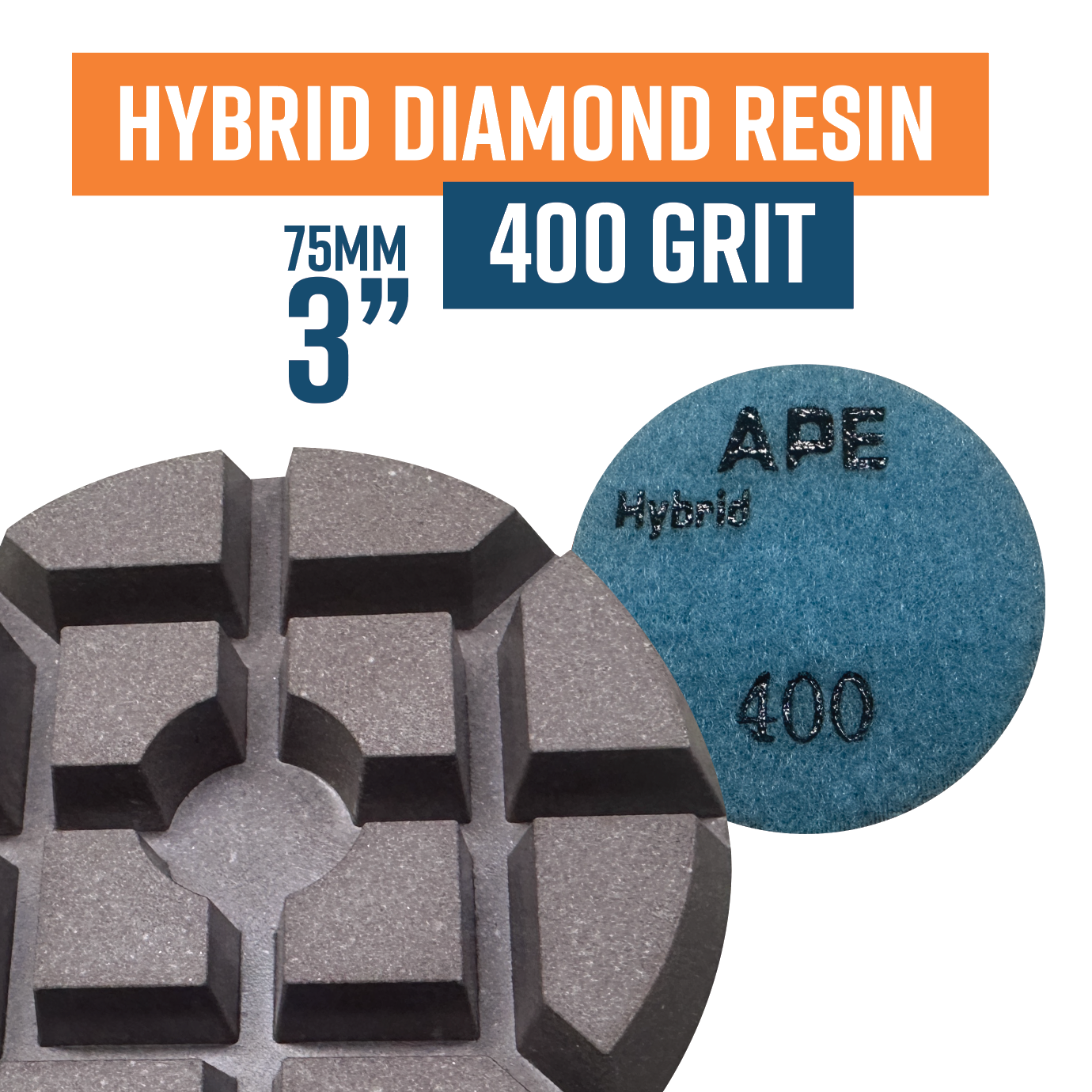 75mm HYBRID Diamond Polishing Pad 400 grit