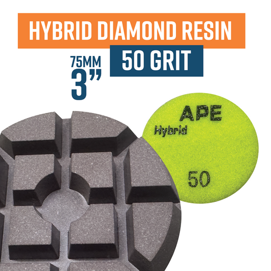 75mm HYBRID Diamond Polishing Pad 50 grit