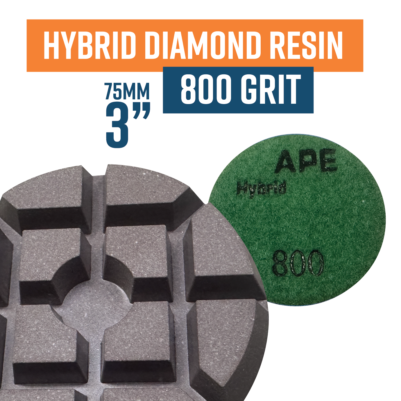 75mm HYBRID Diamond Polishing Pad 800 grit