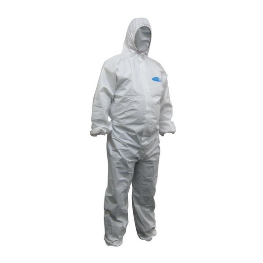 Koolguard White Protective Coveralls
Available in M, L, XL, 2XL, 3XL,4XL,5XL
Applications:
Asbestos Handling, Automotive, Civil Protection, Construction, Decorative Work, Waste Management