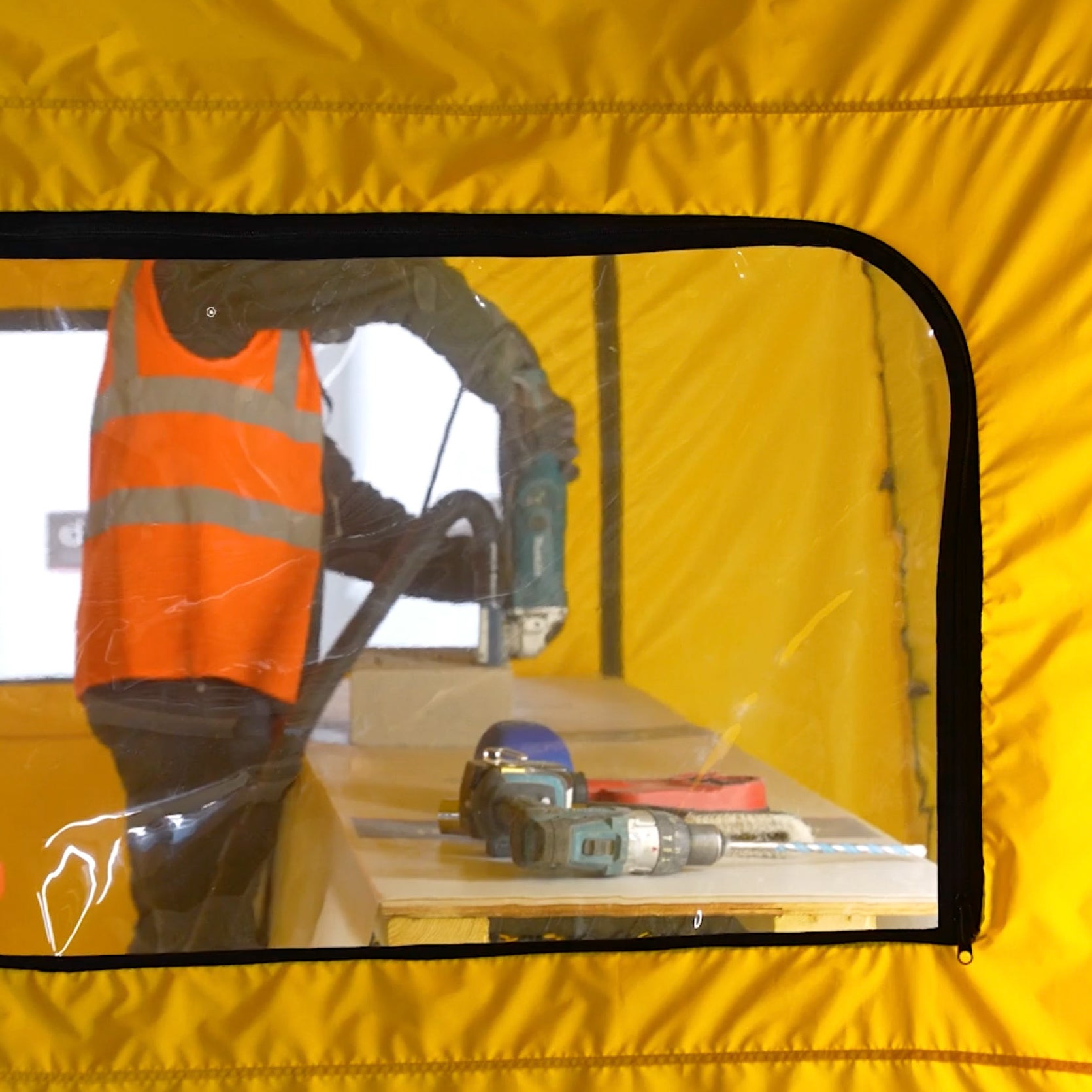 dust tent SafeHIVE Dust Containment Workzone. Includes Carry Bag, Manual Pump, 4 – All Preparation Equipment