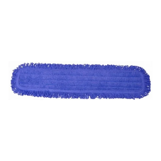 C2 600mm (24'') Microfibre Dust Mop Pad - Blue with Fringe