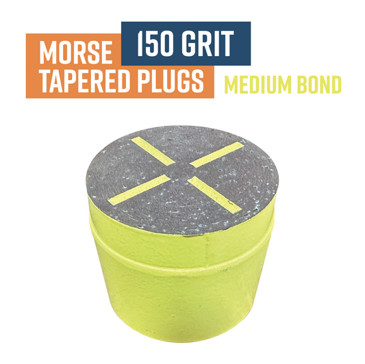 Morse Tapered 50mm Diamond grinding plug, 150 Grit, Medium Bond