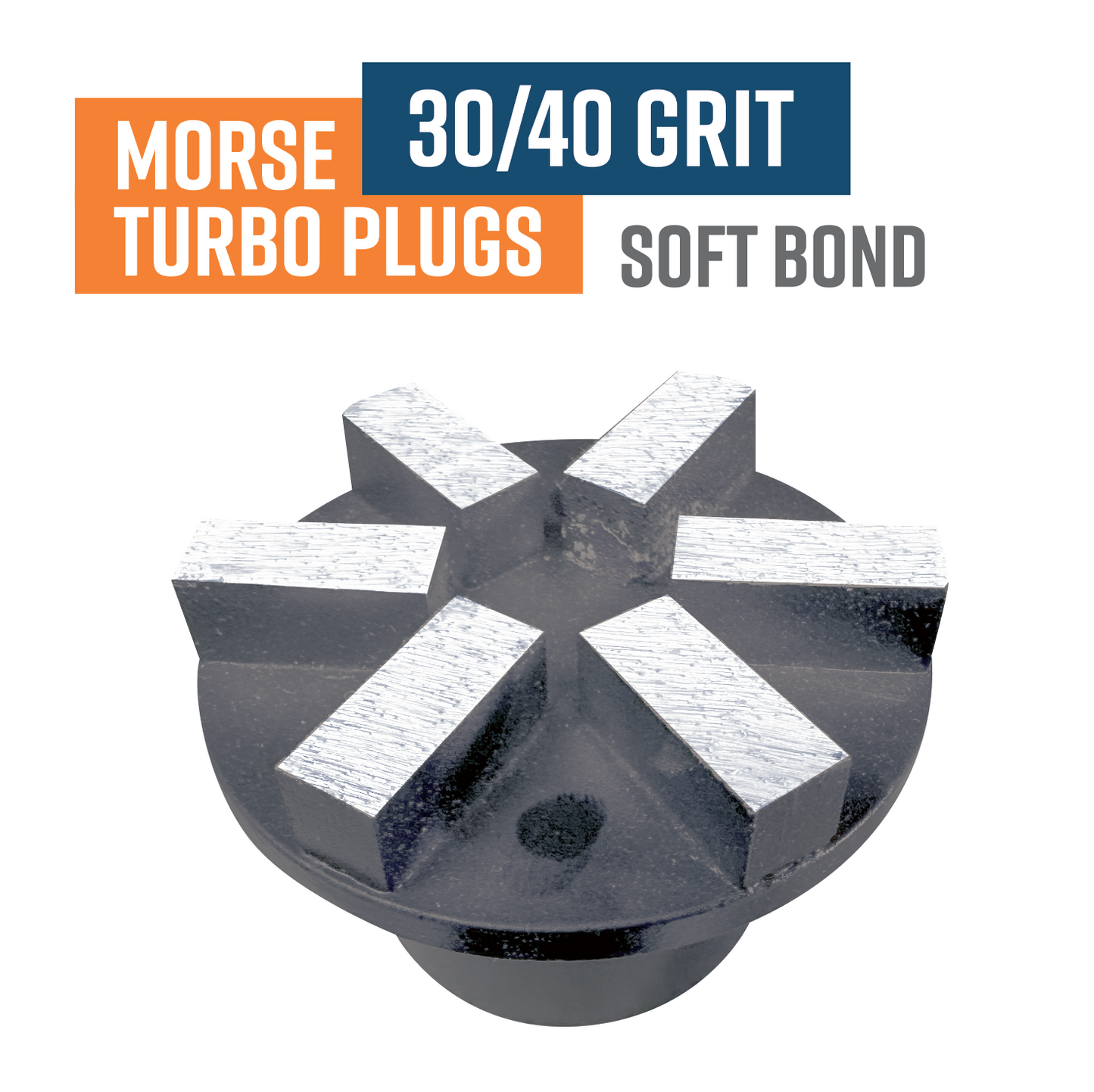 Turbo 30/40 Grit, SOFT bond Morse Tapered Diamond Grinding Plug