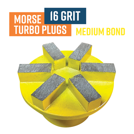 Morse Tapered Diamond Grinding Plug, Turbo Segment, 16 Grit, Medium bond
