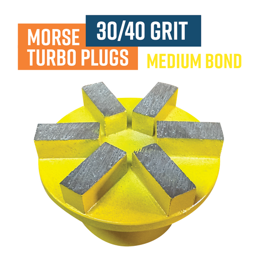 Turbo 30/40 Grit, MEDIUM bond Morse Tapered Diamond Grinding Plug