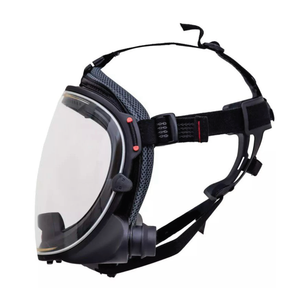 UniMask with 5-point harness. Allows for stable and secure fitment to any head size or shape.