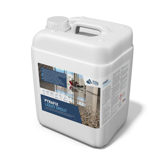 Pyrafix Grout - 5L bottle Mixes with dust created when grinding concrete to create a durable matrix that fills pinholes, small air voids and pop-outs, micro-cracks and other gaps in the concrete surface during grinding.