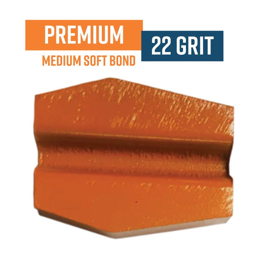 Premium Orange 22 Grit Knock On Diamond Grinding Shoe to suit Schwamborn  VSF22 (Med-Soft Bond)