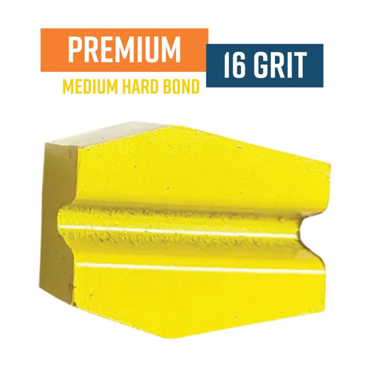Premium Yellow 16 Grit Knock On Diamond Grinding Shoe to suit Schwamborn  HC16 (Medium Bond)