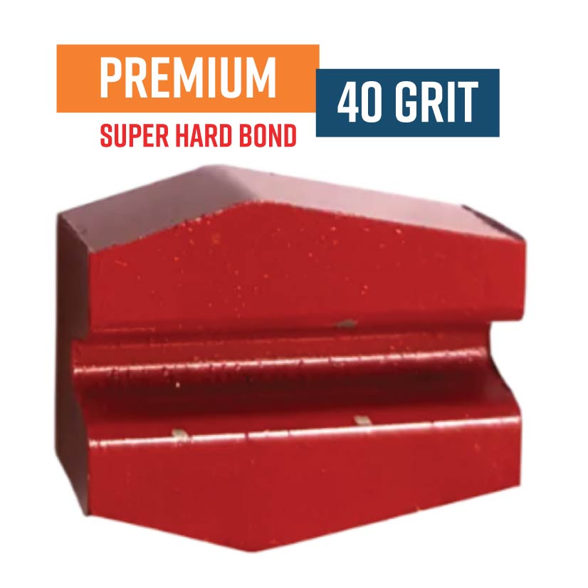 Premium Red 40 Grit Knock On Diamond Grinding Shoe to suit Schwamborn ( SC40 ) (Super Hard Bond)