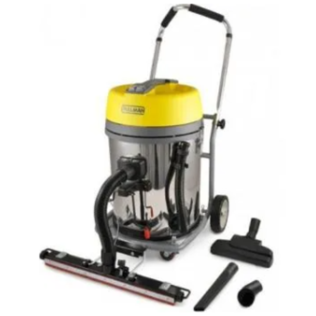 Pullman 60L Wet & Dry  Vacuum WD60LSSO, Single Phase, 2300watt, 48kg, Includes Floor Head, Crevice Tool, Dusting Brush, Fixed Vacuum Rod, Flexible hose, Instruction Manual, Outrigger System