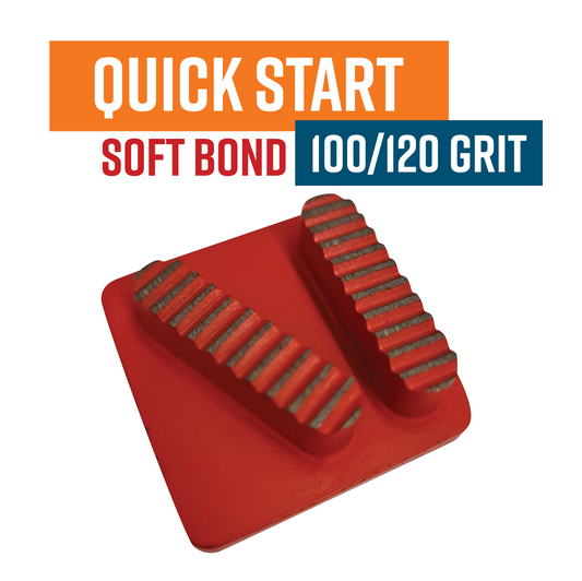 Quick Start Orange 100/120 Grit Redi Lock Style Diamond Grinding Shoe (Soft Bond) (Discontinued item, available while stock lasts - no returns accepted)