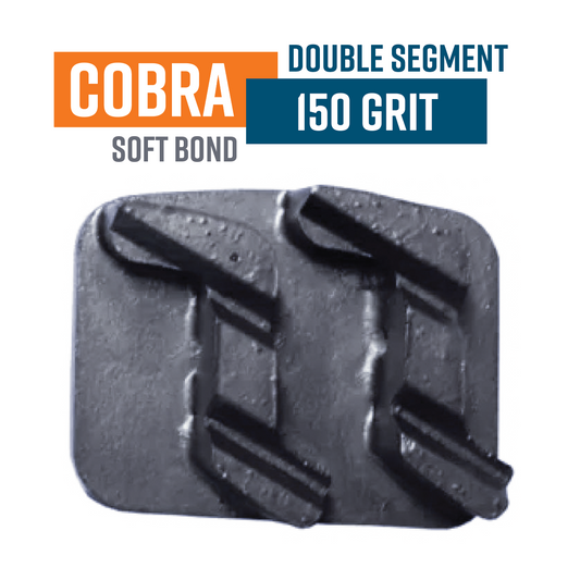 Cobra Double Grey 150 Grit Redi Lock Style Diamond Grinding Shoe (Soft Bond)  EX-VVSK 150 (Discontinued item, available while stock lasts - no returns accepted)