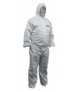 Disposable Coverall White 2XLarge Chemguard SMS Type 5 and 6 Protection, Lightweight and Tear Resistant. Protection from fine dust particles, liquid splashes or fine spray.